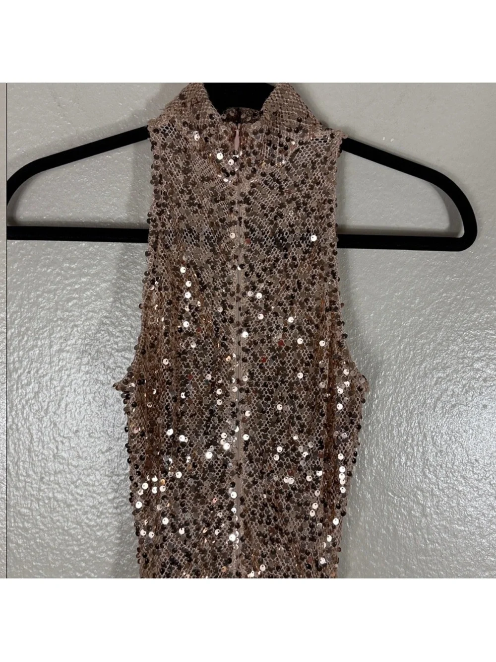 Delfi Collective Avelie Ruched Sequin Dress in Nude - Picture 8 of 15